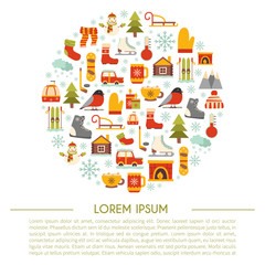 Vector winter cartoon background