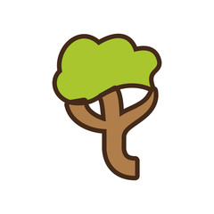 tree plant hand drawing isolated icon vector illustration design