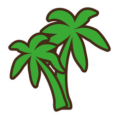 tree palm tropical isolated icon vector illustration design