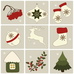 Christmas retro icons