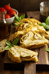 Braided pesto bread