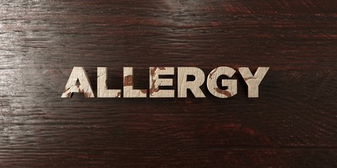 Allergy - grungy wooden headline on Maple  - 3D rendered royalty free stock image. This image can be used for an online website banner ad or a print postcard.