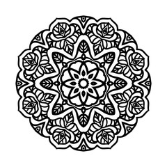 Mandala. Ethnic decorative elements. Hand drawn background. Big flower bud