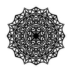 Mandala. Ethnic decorative elements. Hand drawn background. Big flower bud