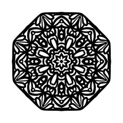 Mandala. Ethnic decorative elements. Hand drawn background. Big flower bud