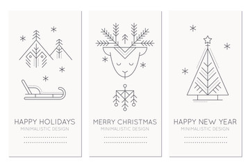 Collection of New Year and Christmas greeting cards