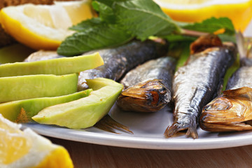 Smoked sprat fish