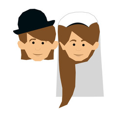 couple just married icon image vector illustration design 