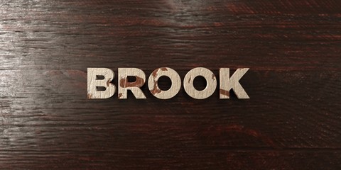 Brook - grungy wooden headline on Maple  - 3D rendered royalty free stock image. This image can be used for an online website banner ad or a print postcard.