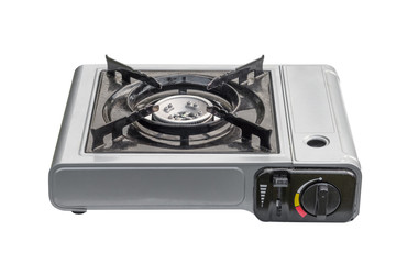 travel portable gas stove isolated on white background