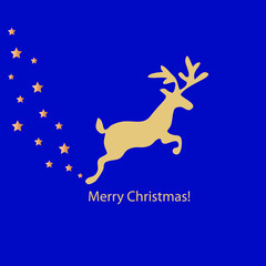 Gold deer with stars1