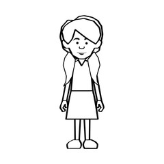 woman black line cartoon icon image vector illustration design 