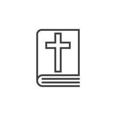 Fototapeta premium Holy Bible book line icon, outline vector sign, linear pictogram isolated on white. logo illustration