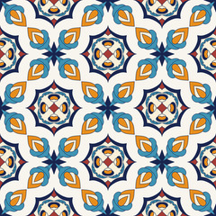 Vector seamless texture. Beautiful colored pattern for design and fashion with decorative elements