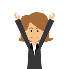 woman with arms up cartoon icon image vector illustration design 