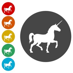 Silhouette of Unicorn Horse icon