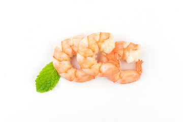 Shrimps. Prawns isolated on a White Background .Seafood