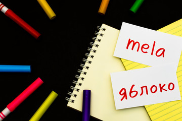 Russian and Italian; Learning New Language with Handwritten Flas