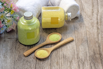 Homemade scrub made of sea salt