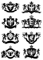 Black heraldic banner collection