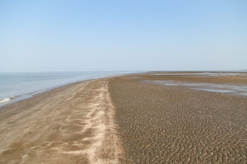 Fototapeta na wymiar Beach in Sea when water down