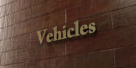 Vehicles - Bronze plaque mounted on maple wood wall  - 3D rendered royalty free stock picture. This image can be used for an online website banner ad or a print postcard.