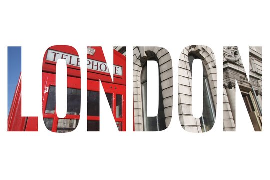 London - postcard word