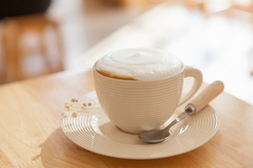 Cup of coffee cappuccino art