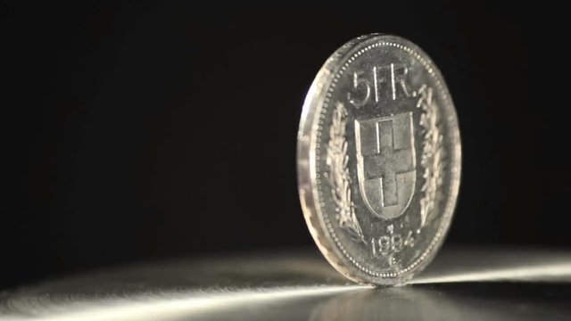 swiss and euro coin rotating