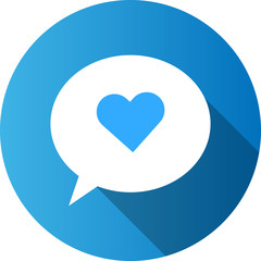 speech heart flat icon