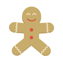 Happy smiling christmas cookie cartoon character. Cheerful posit