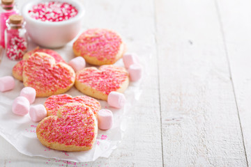 Valentines day heart shaped cookies