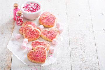 Valentines day heart shaped cookies