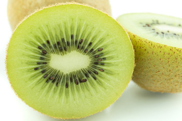 Naklejka na ściany i meble sliced Kiwi fruit isolated on white background cutout
