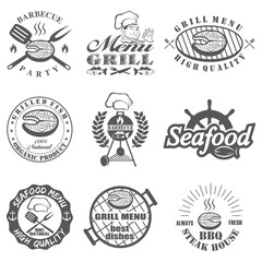 Fototapeta premium set of seafood labels