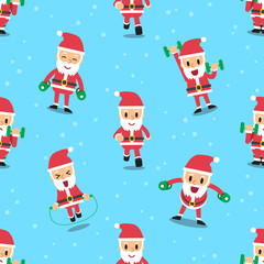 Seamless cartoon christmas santa claus pattern
