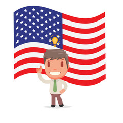 Character with USA Flag