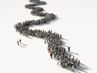 group of people waiting in line © Photobank