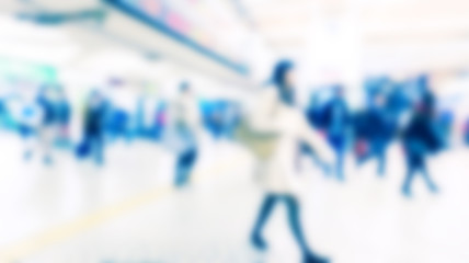 Blurred image of people traveling. abstract business people back