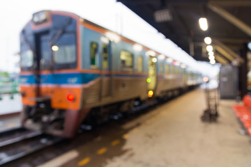 Obraz premium Train Station with a Train about to leave