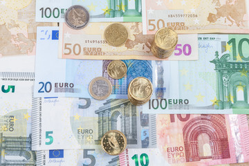 Fototapeta na wymiar euro money stacks