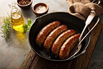 Homemade sausage with herbs and cheese - obrazy, fototapety, plakaty