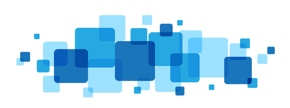 OVERLAPPING BLUE SQUARES BANNER