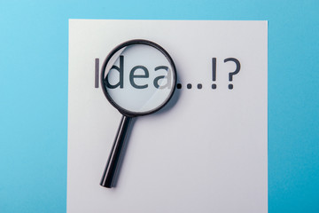 Idea word on white paper