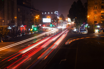 Fototapeta premium Night traffic in the city