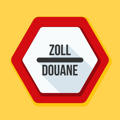 Customs sign (non-English text  - Customs)