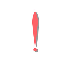 Exclamation mark icon. Vector illustration. Pink exclamation point