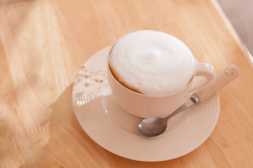 Cup of coffee cappuccino art