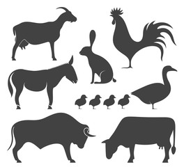 Farm Animal. Silhouette