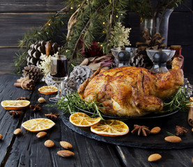 Baked chicken for Christmas or New Year